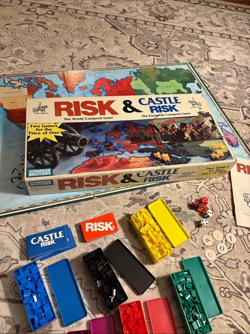 RISK & Castle RISK vintage 90’s board Game by Parker brothers